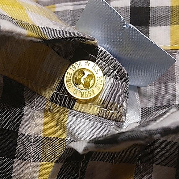 NWT☆U.S. POLO ASSN.☆ Striped Short Sleeve Button Down Collared Bubble Bodysuit☆ - Picture 6 of 10